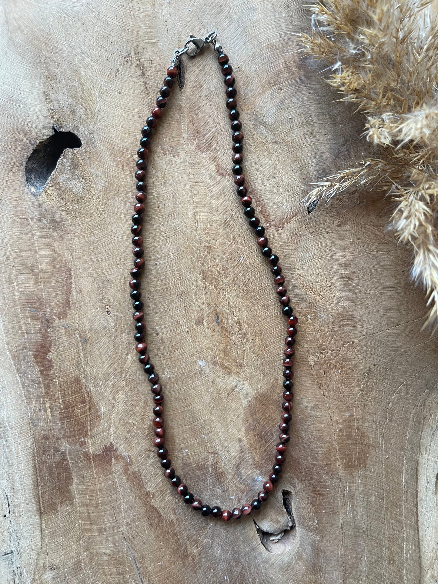 Tigerauge rot Perlenkette