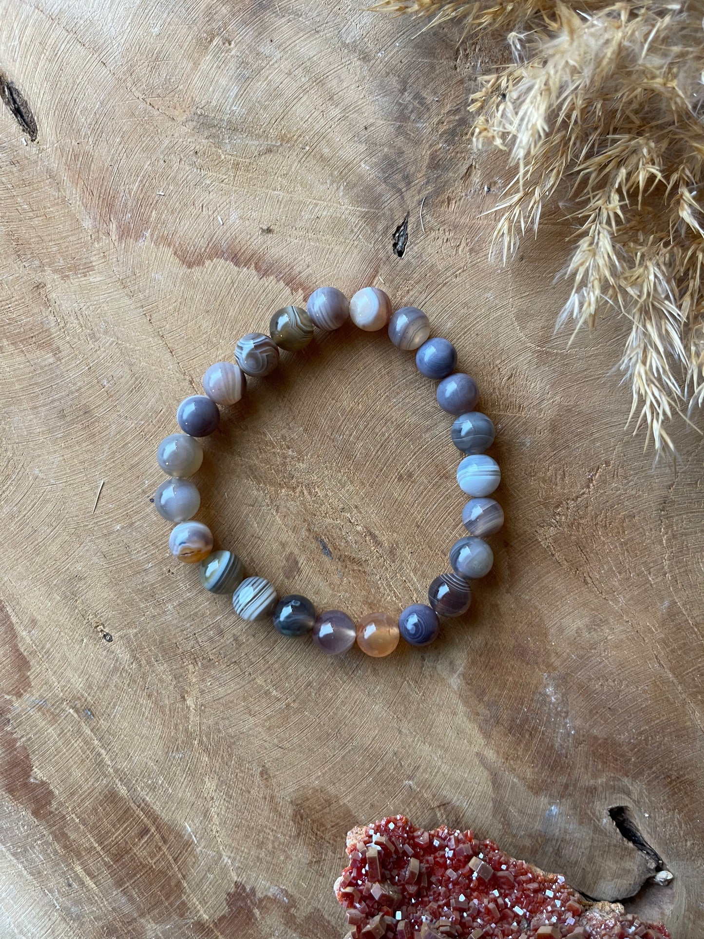 Edelstein Perlenarmband Botswana Achat