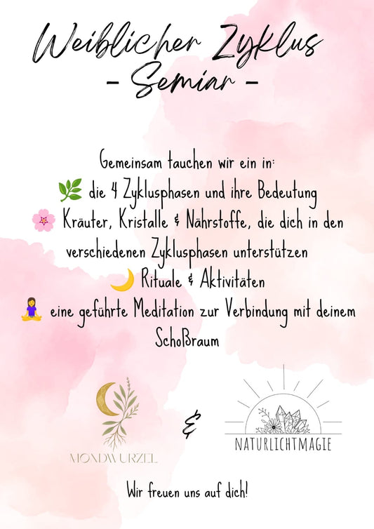Seminar: Weiblicher Zyklus & Edelsteinbegleitung