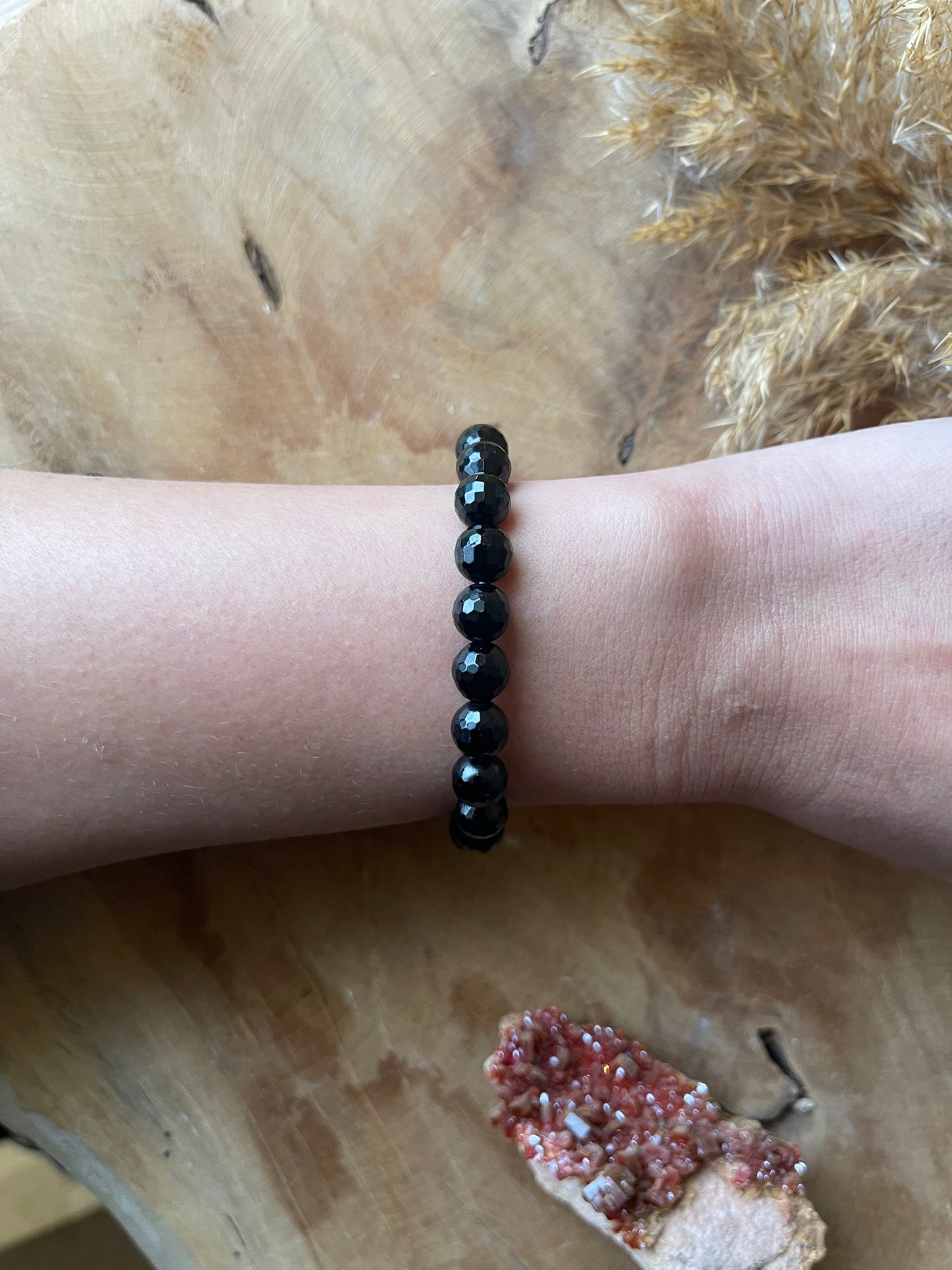 Schwarzer Turmalin Armband facetiert
