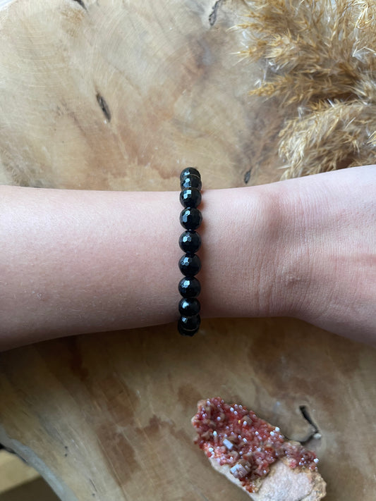 Schwarzer Turmalin Armband facetiert