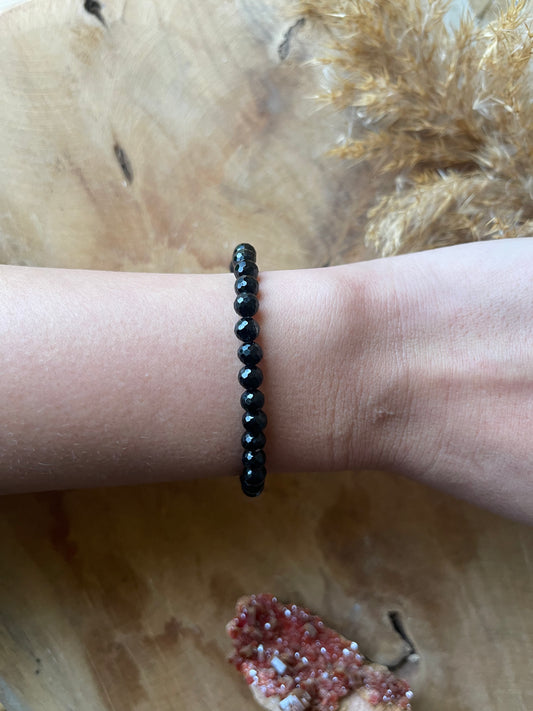 Schwarzer Turmalin Armband facetiert