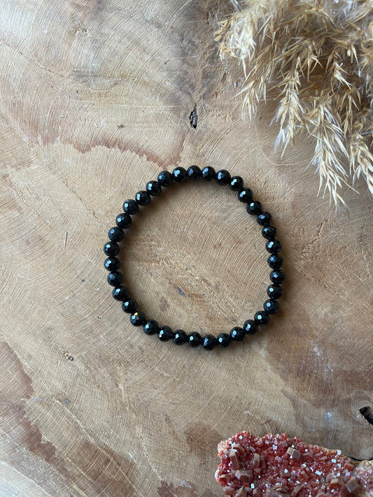 Schwarzer Turmalin Armband facetiert