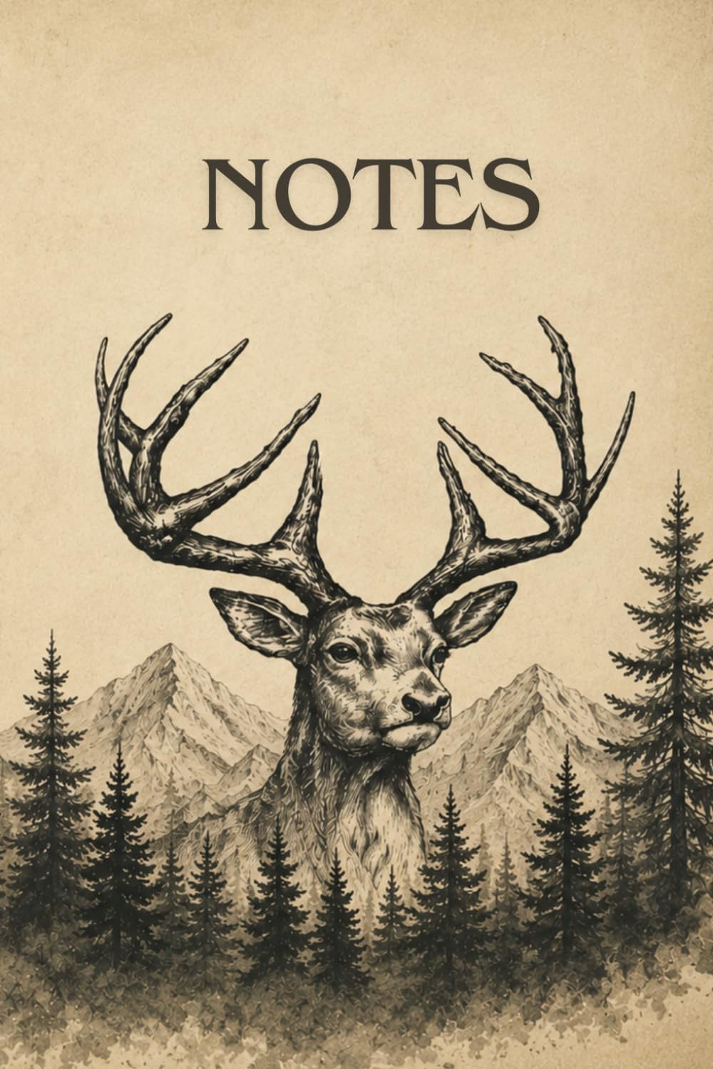 Krafttier Hirsch Notizbuch – Natur Journal mit Waldtier-Motiv (liniert)