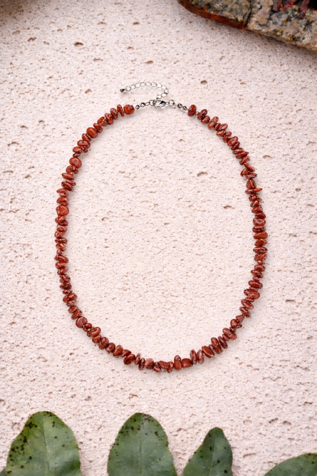 Splitterhalskette roter Jaspis