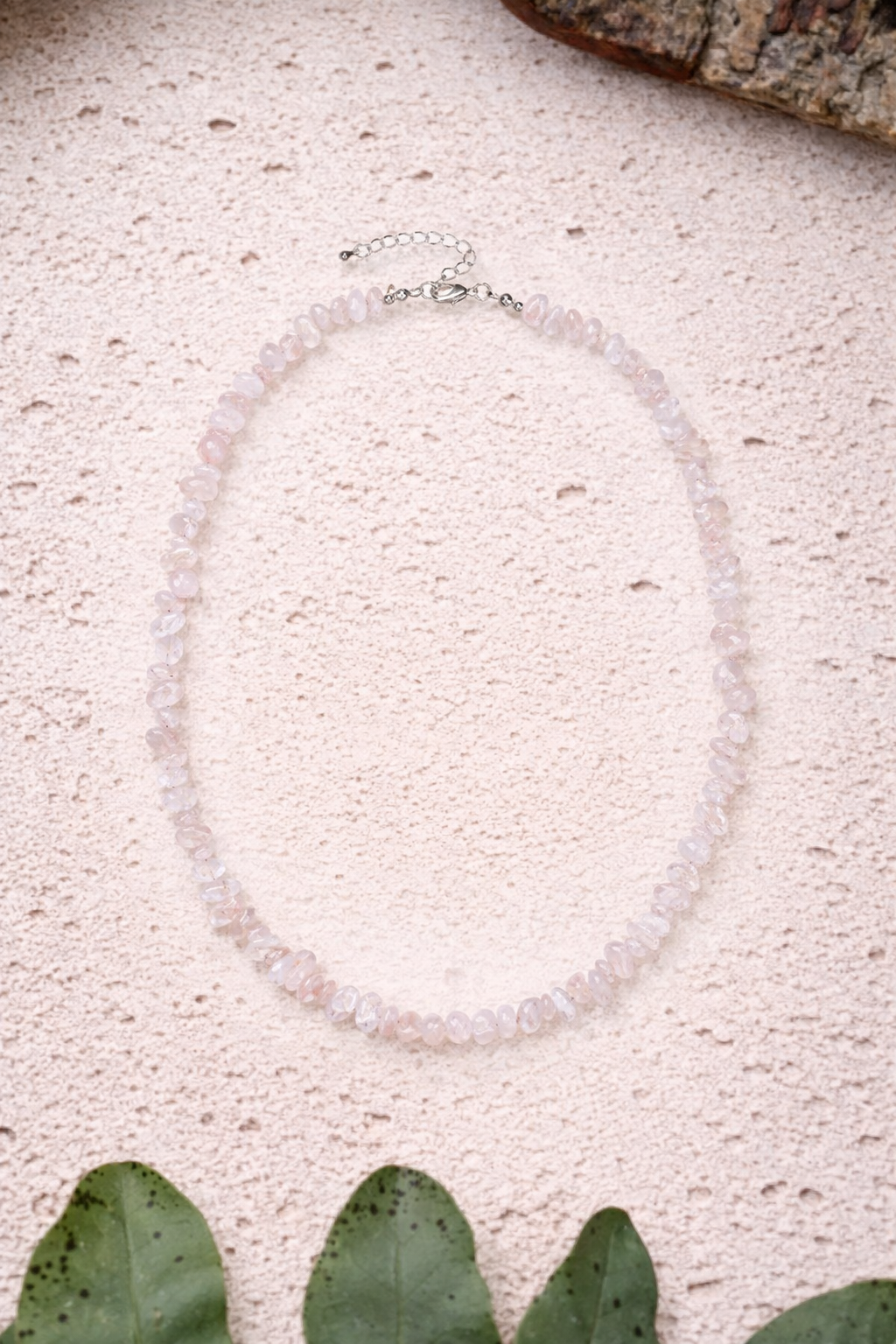 Splitterhalskette Rosenquarz