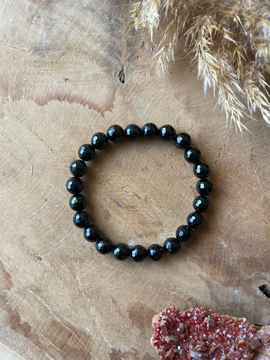 Schwarzer Turmalin Armband facetiert
