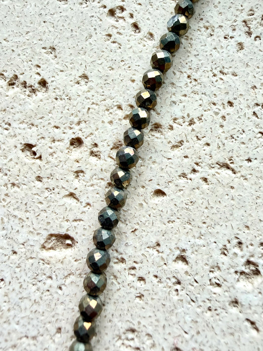 Pyrit Halskette facettiert (45cm)