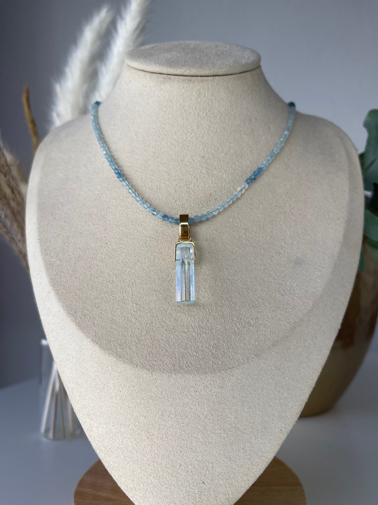 Aquamarin Halskette (925 Silber)