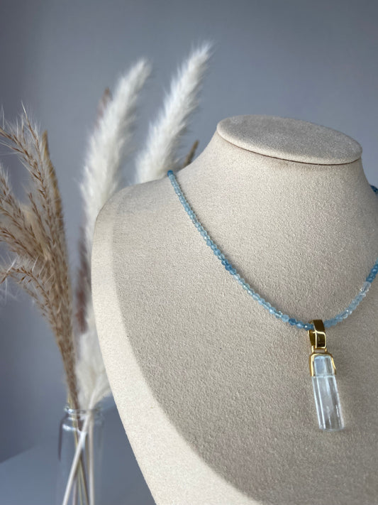 Aquamarin Halskette (925 Silber)