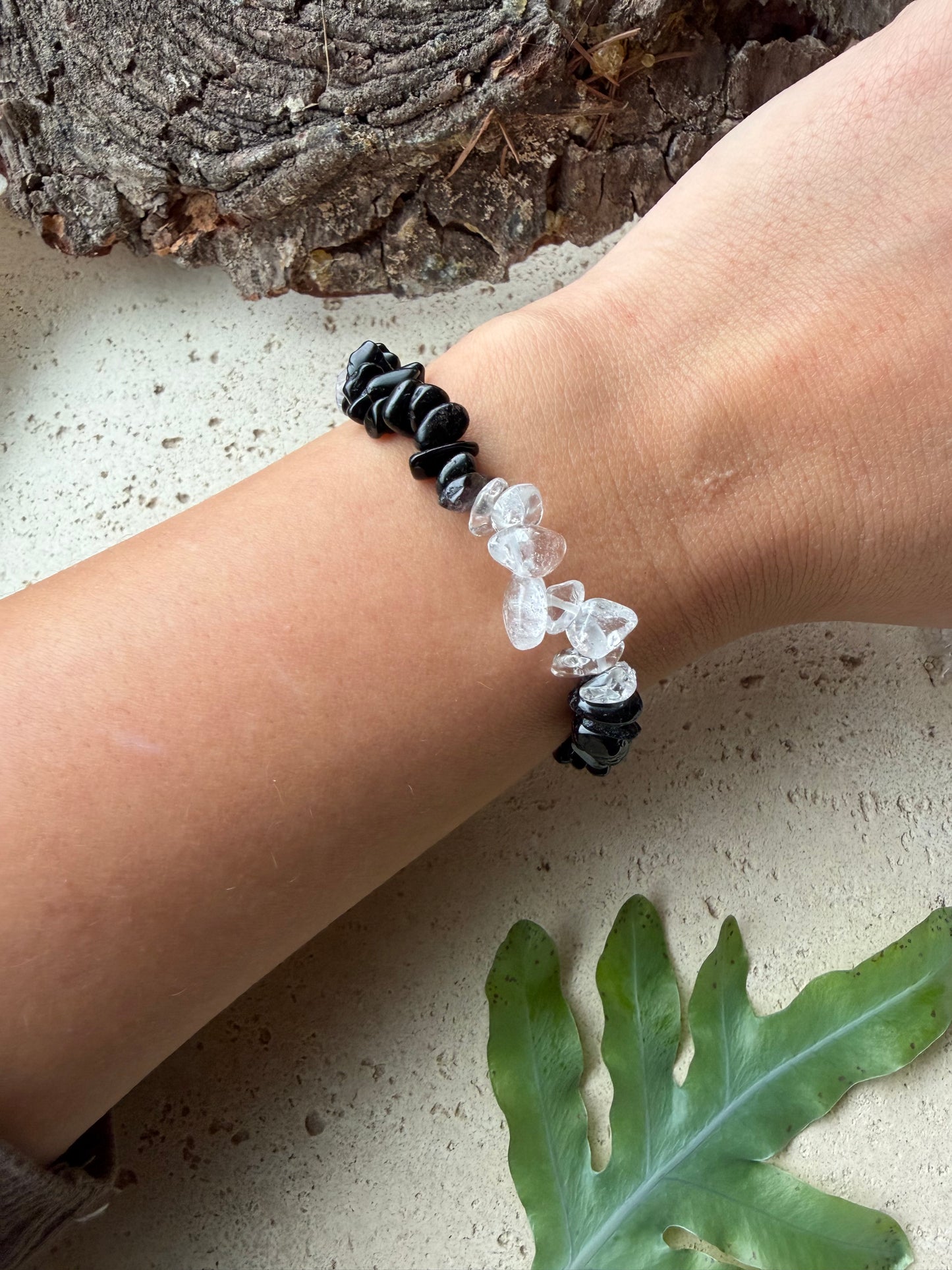 Pärchenarmband - Bergkristall & Turmalin