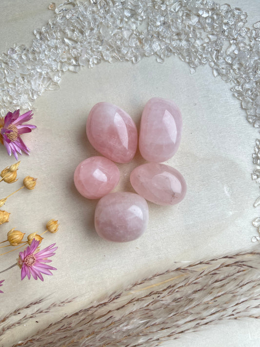 Rosenquarz Trommelstein