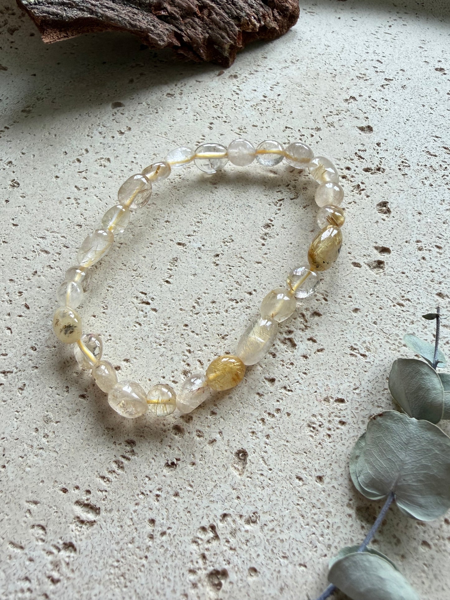 Rutilquarz Nuggetarmband