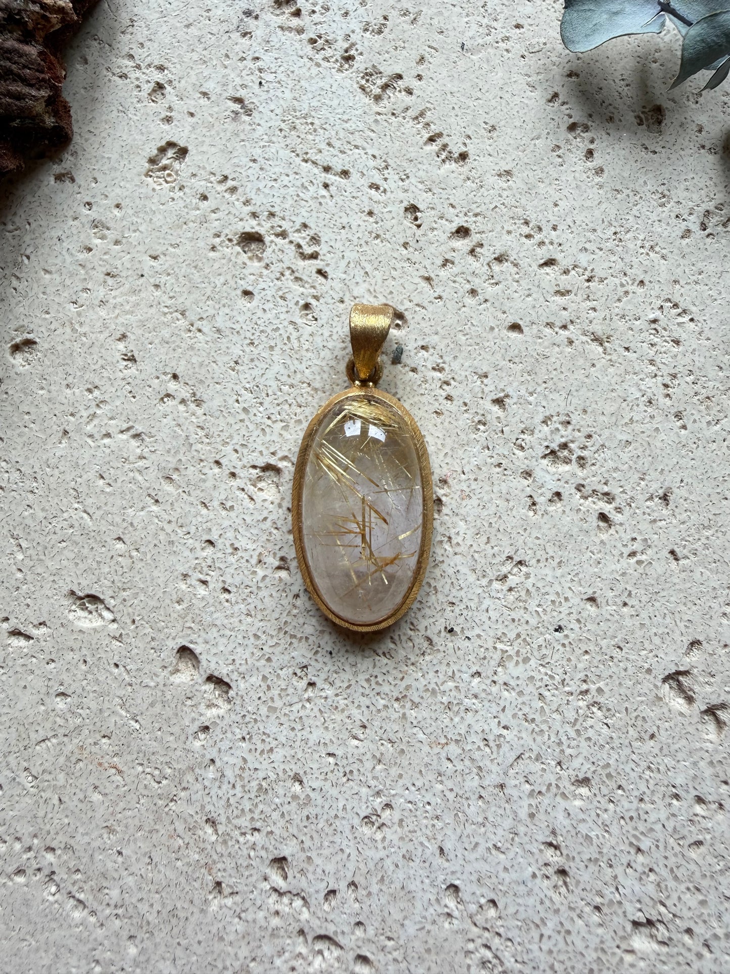 Rutilquarz Anhänger vergoldet (925 Silber)