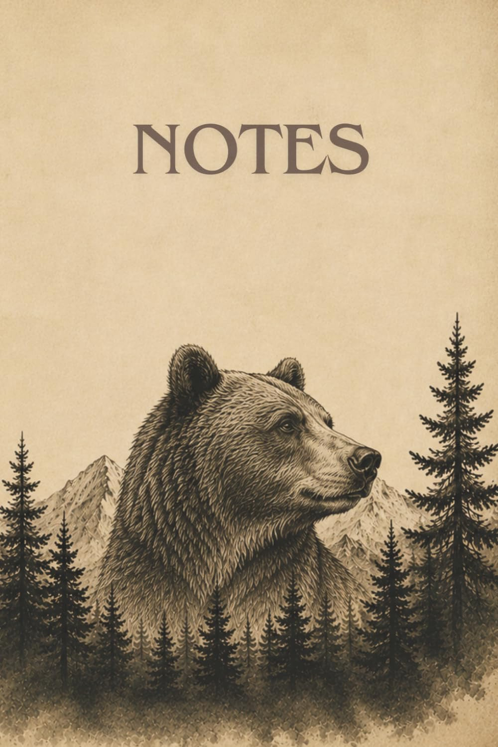 Krafttier Bär Notizbuch liniert mit sanftem Waldtier Cover