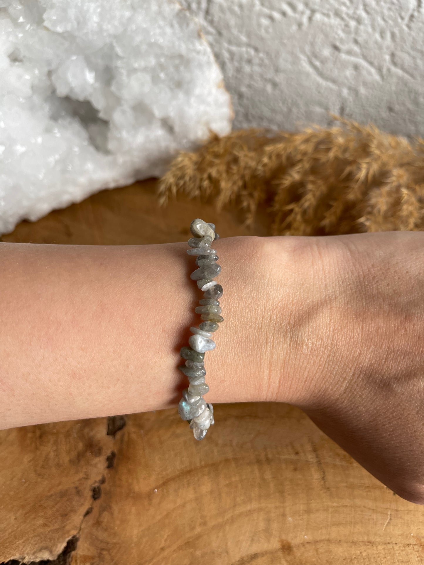 Edelstein Splitterarmband Labradorit