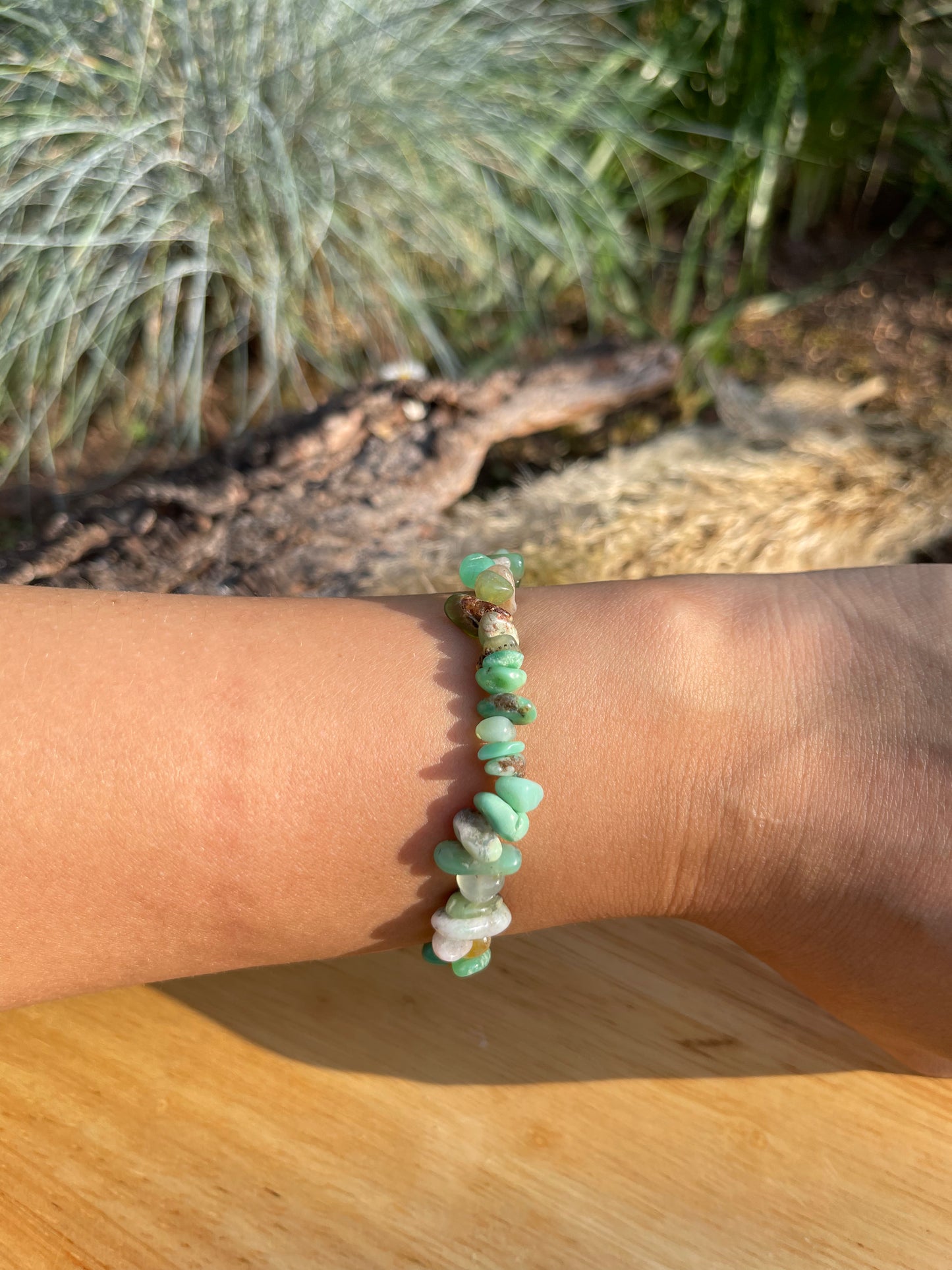 Edelstein Splitterarmband Chrysopras