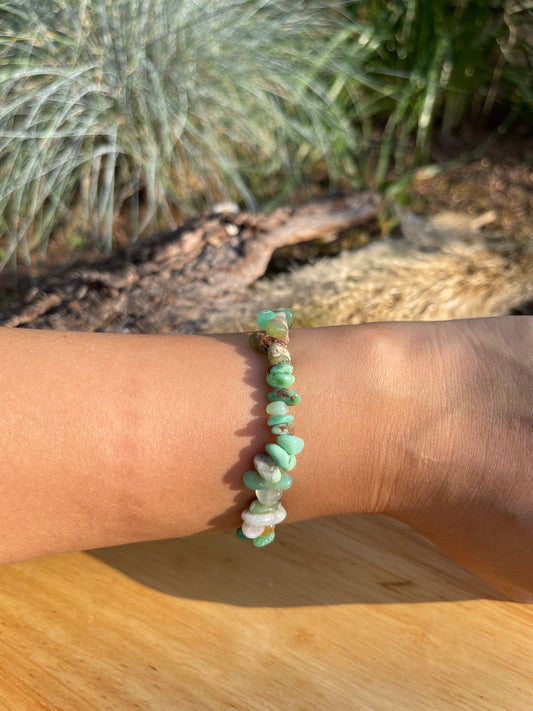 Edelstein Splitterarmband Chrysopras