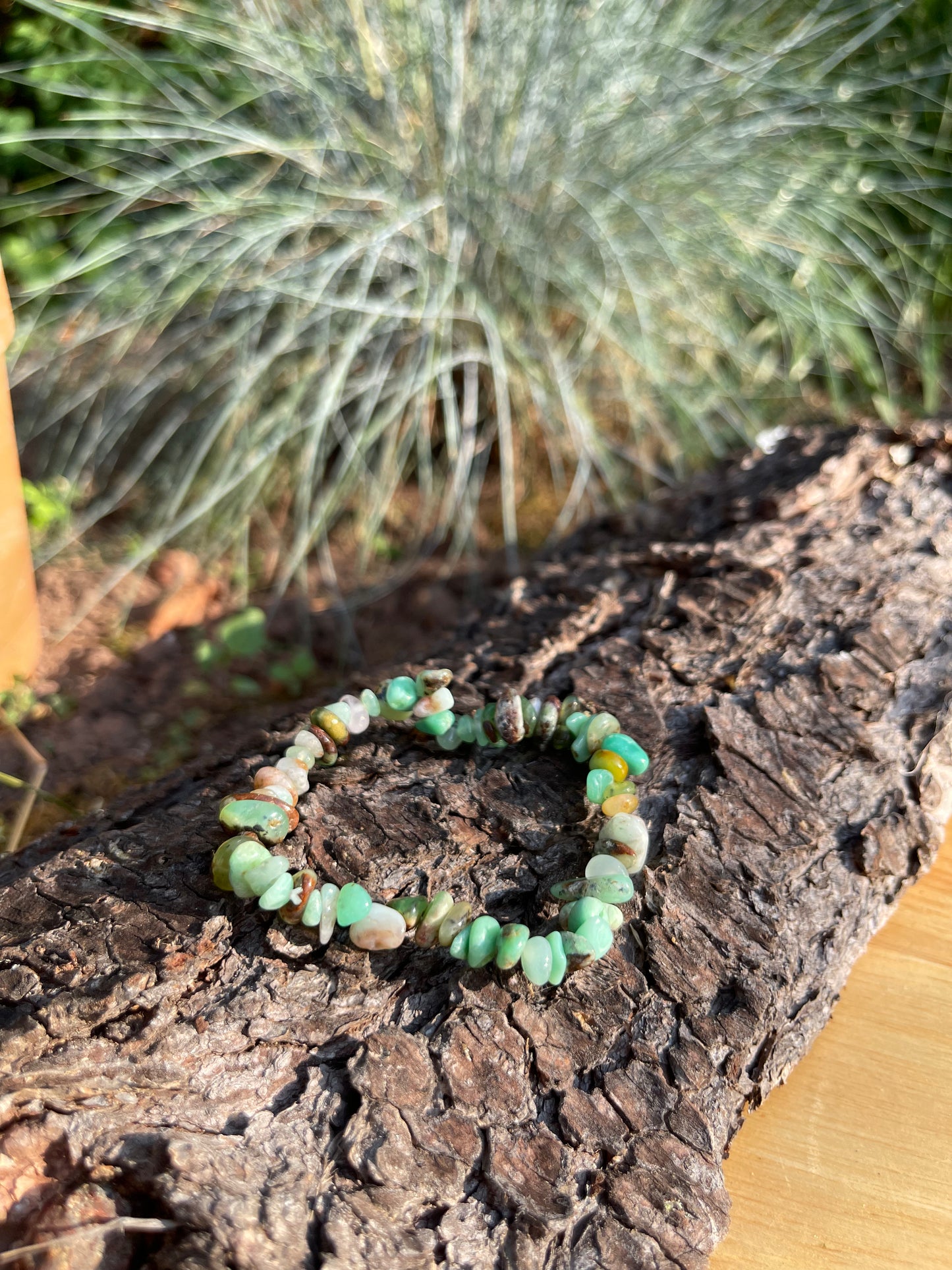 Edelstein Splitterarmband Chrysopras