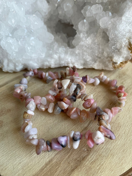 Edelstein Splitterarmband Andenopel rosa