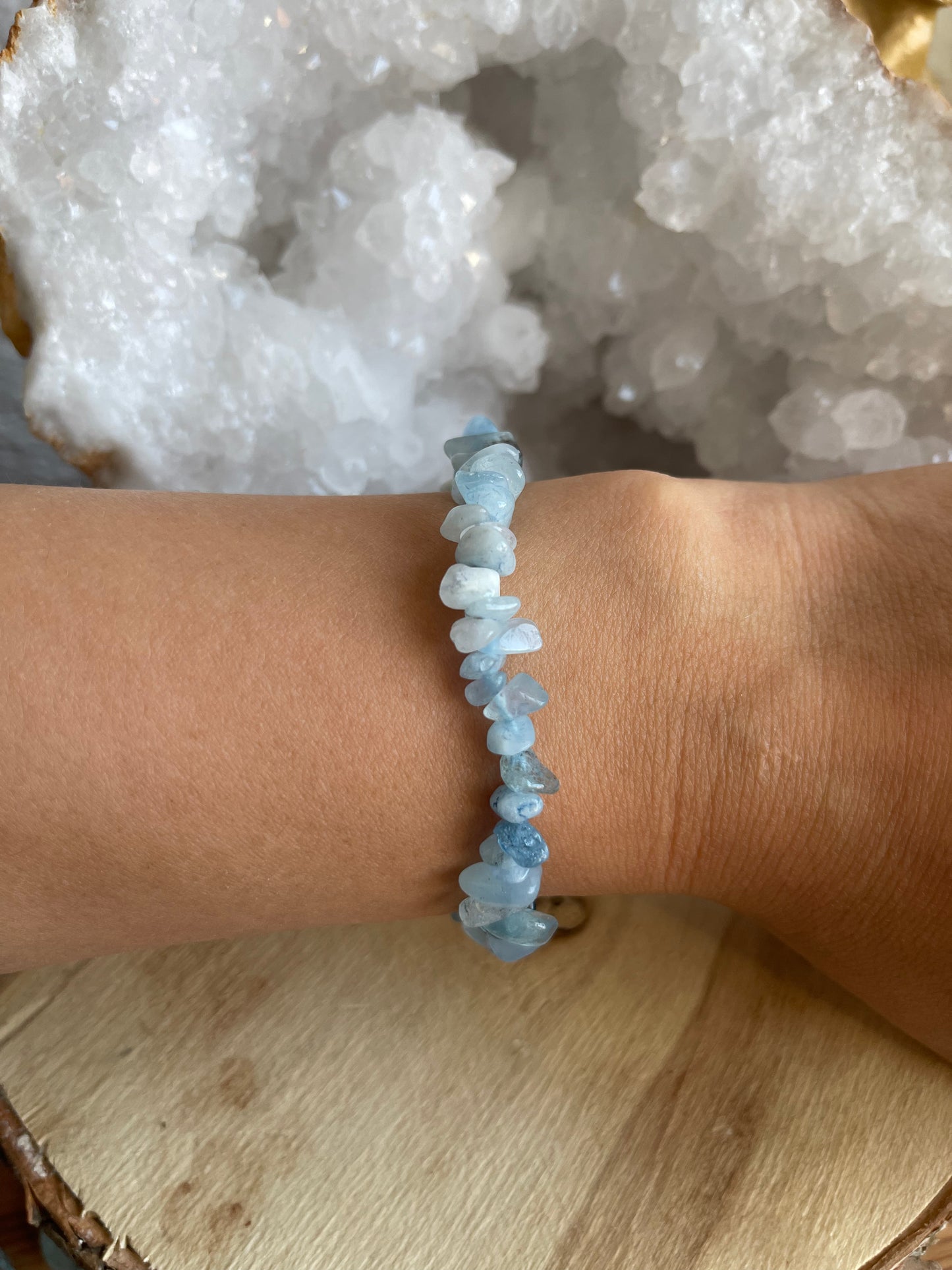 Edelstein Splitterarmband Aquamarin
