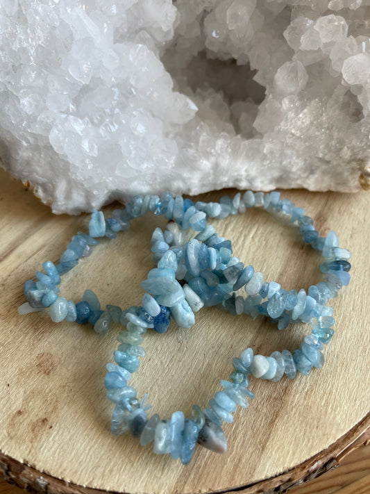 Edelstein Splitterarmband Aquamarin