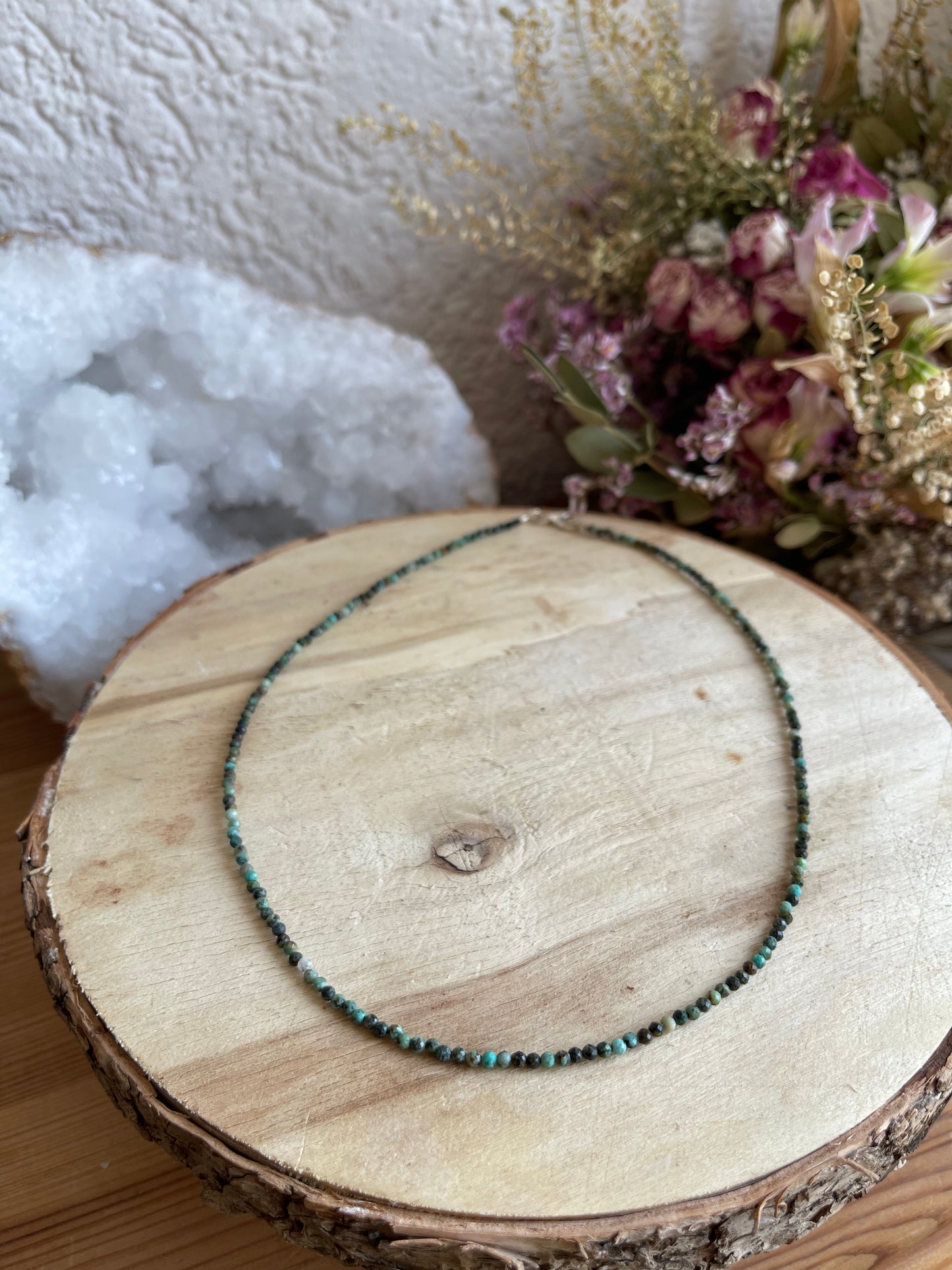 Edelstein Halskette Chrysokoll facettiert