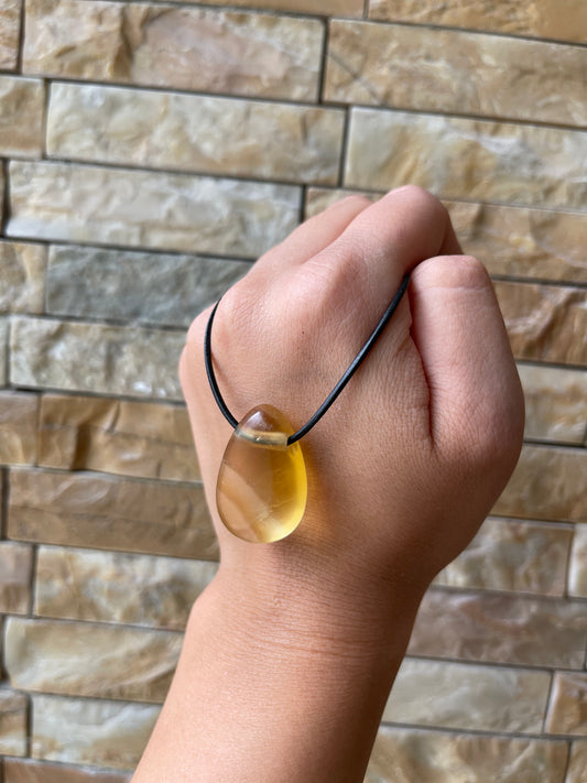 Fluorit gelb Tropfen Halskette