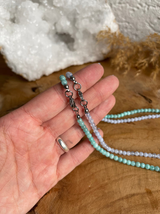 Edelstein Perlenkette