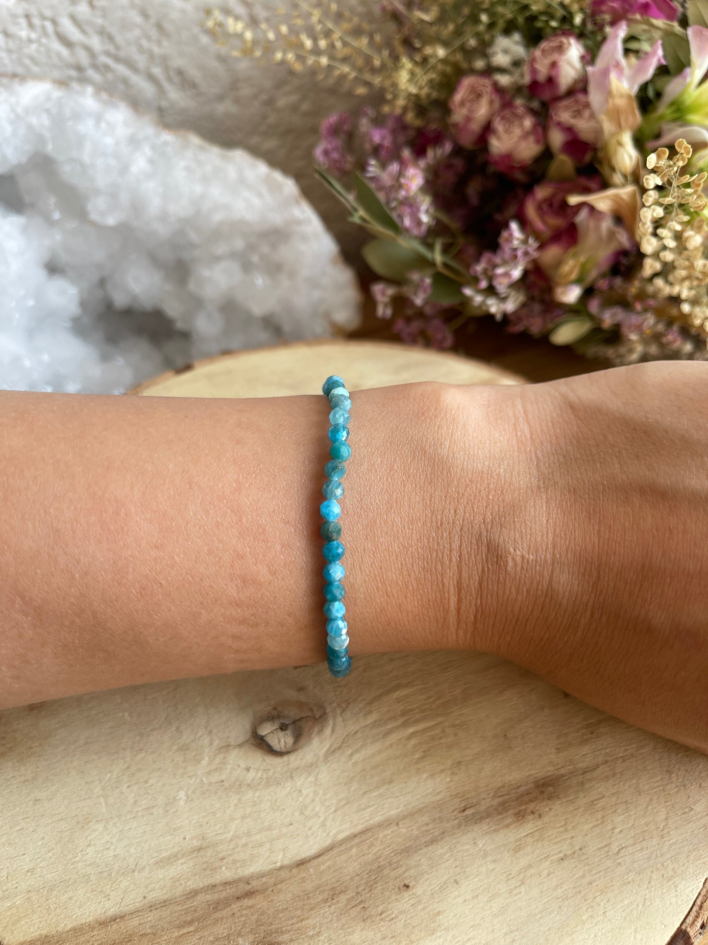 Edelstein Armband blauer Apatit (facettiert)