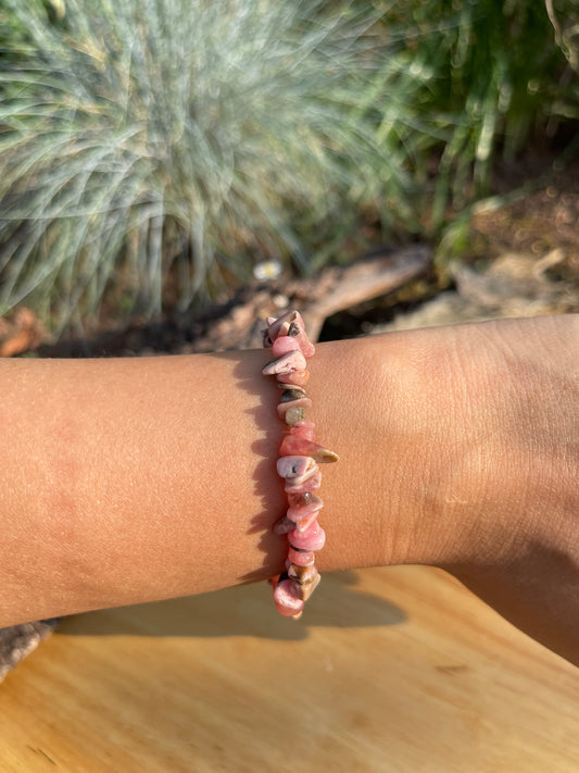 Edelstein Splitterarmband Rhodochrosit