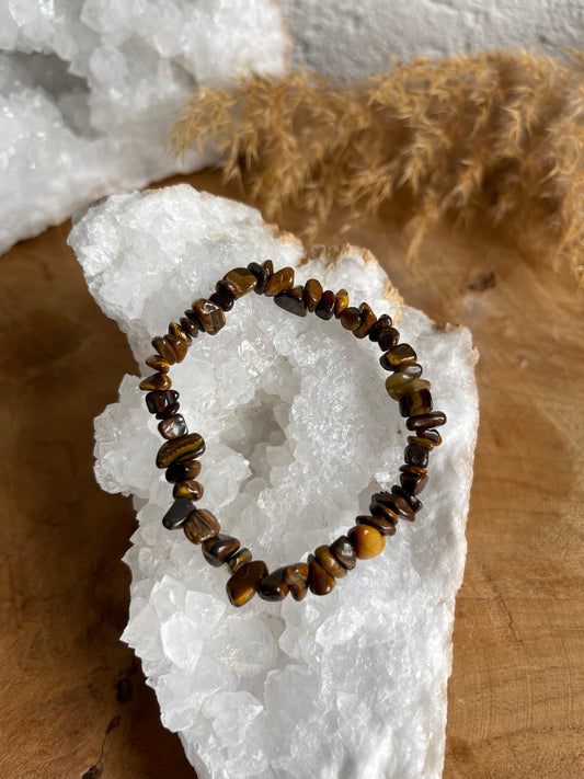 Edelstein Splitterarmband Tigerauge