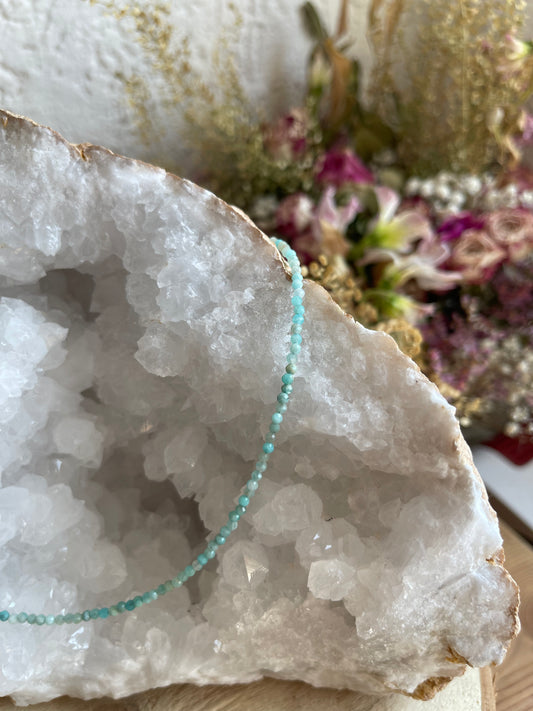 Edelstein Halskette Amazonit facettiert