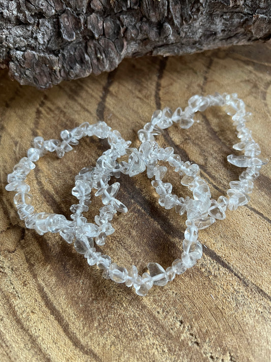 Edelstein Splitterarmband Bergkristall