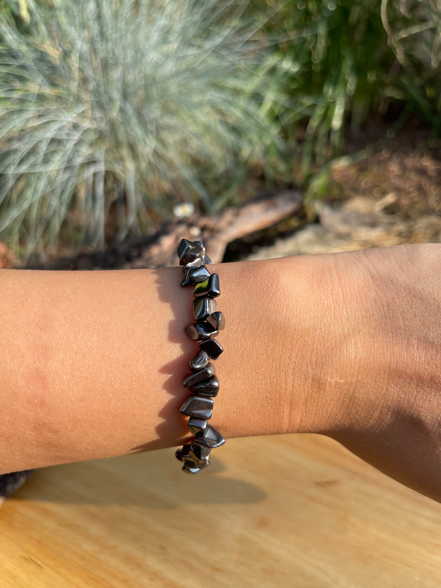 Edelstein Splitterarmband Hämatit
