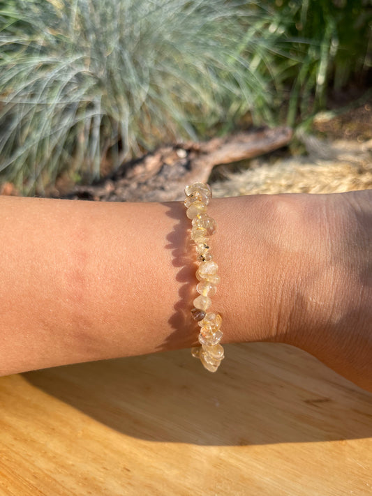 Edelstein Splitterarmband Rutilquarz