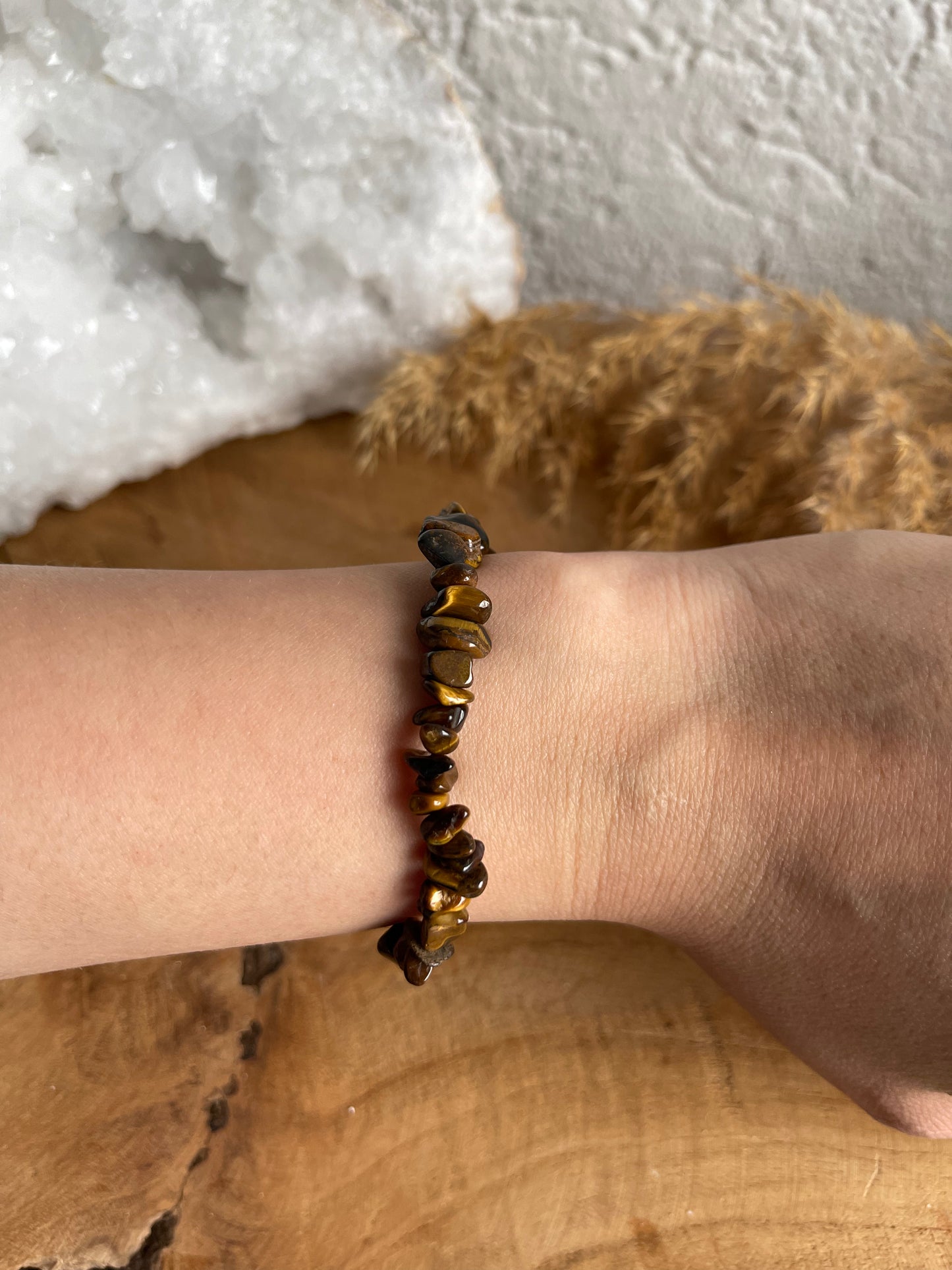 Edelstein Splitterarmband Tigerauge