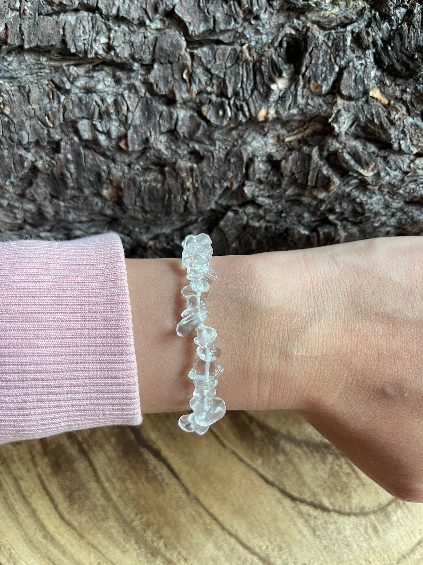 Edelstein Splitterarmband Bergkristall