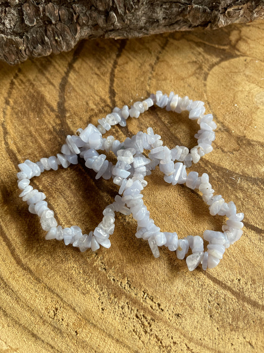 Edelstein Splitterarmband Chalcedon / Blue Lace