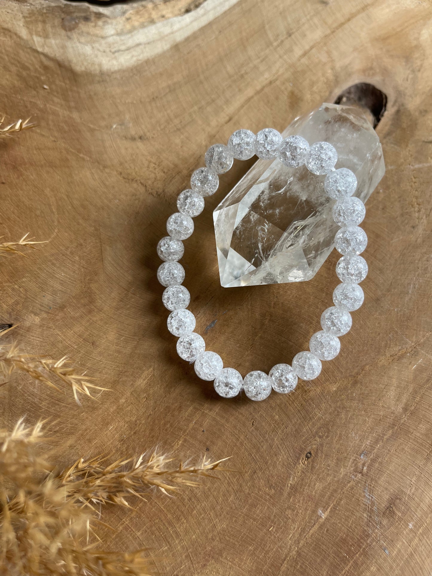 Edelstein Perlenarmband Bergkristall