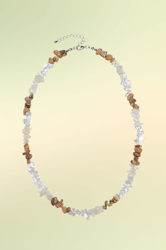 Collier Mix (Mondstein, Jaspis, Bergkristall) Ausdauer & Intuition