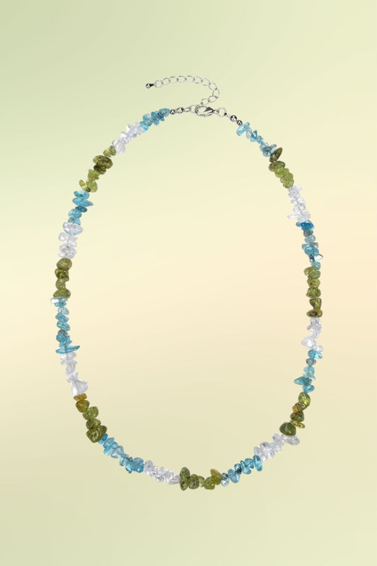 Collier Mix (Apatit, Peridot, Bergkristall) Motivation & Unabhängigkeit