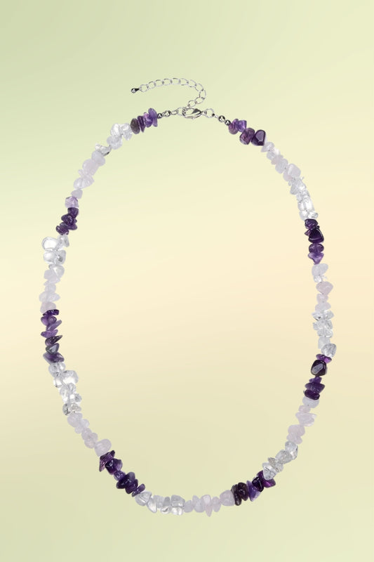 Collier Mix (Amethyst, Rosenquarz, Bergkristall) Schönheit & Wohlbefinden