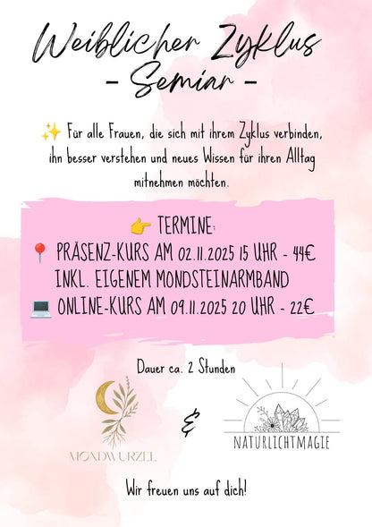 Seminar: Weiblicher Zyklus & Edelsteinbegleitung