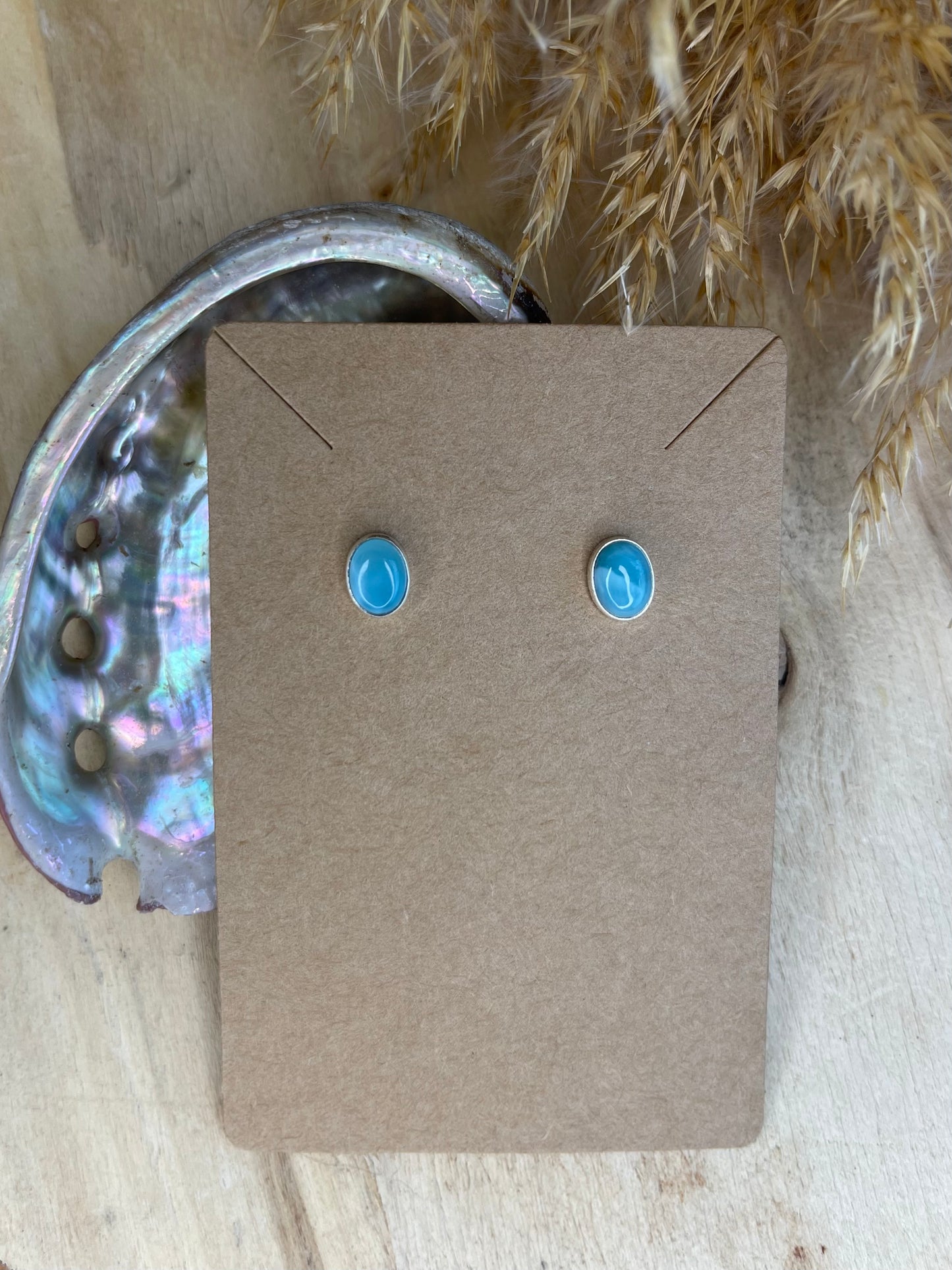 Larimar Ohrstecker 925 Silber