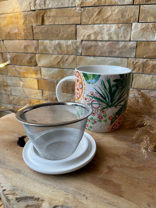 Teetasse mit Sieb und Deckel - Paradies Buddha