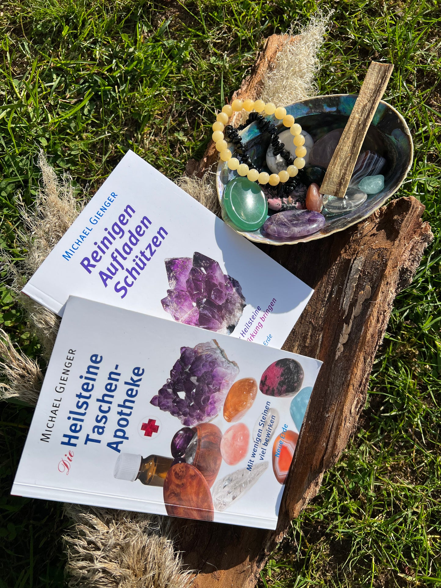 Edelsteinset für Anfänger mit Amethyst Rosenquarz Bergkristall und weiteren Heilsteinen