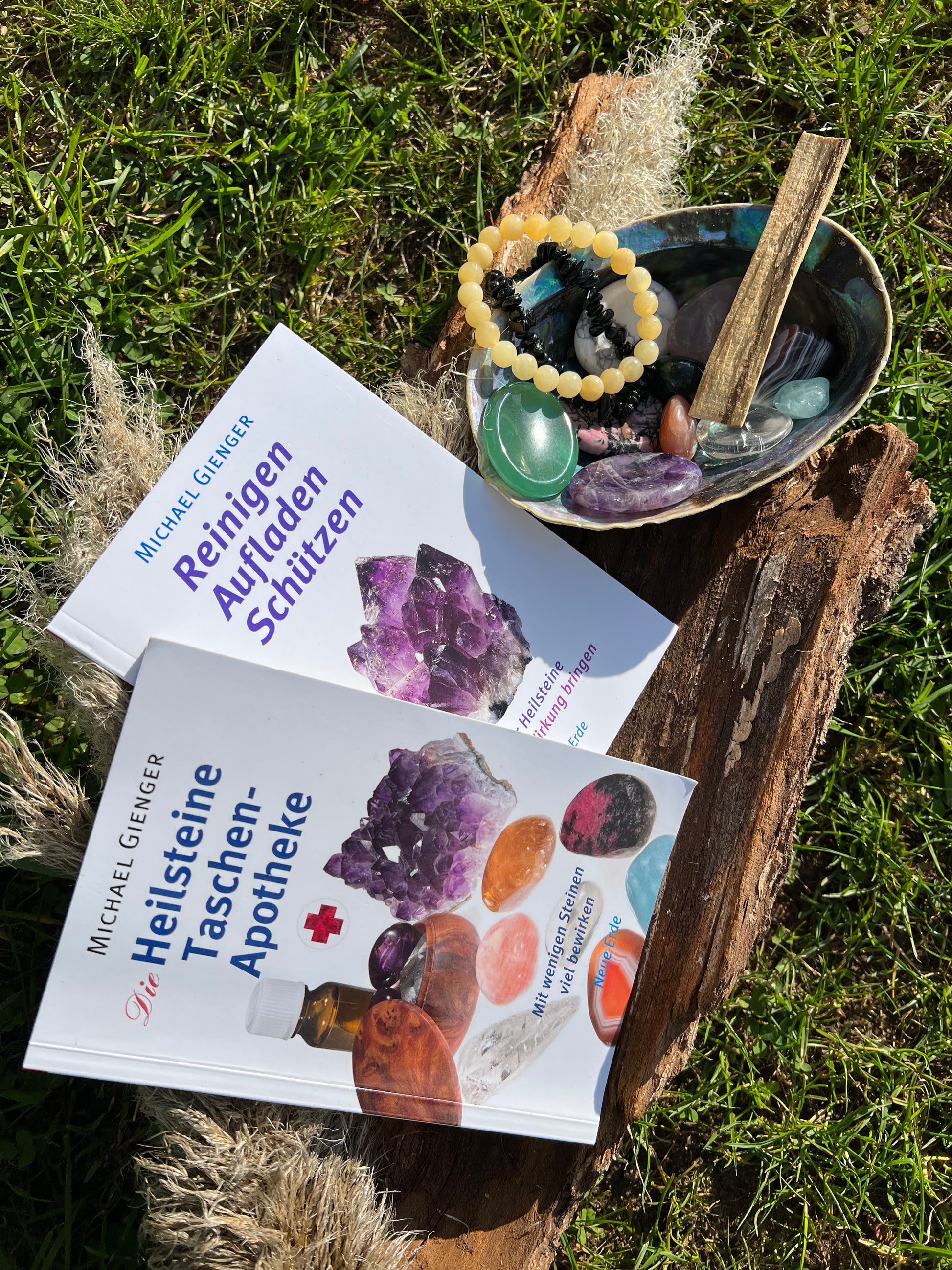 Edelsteinset für Anfänger mit Amethyst Rosenquarz Bergkristall und weiteren Heilsteinen