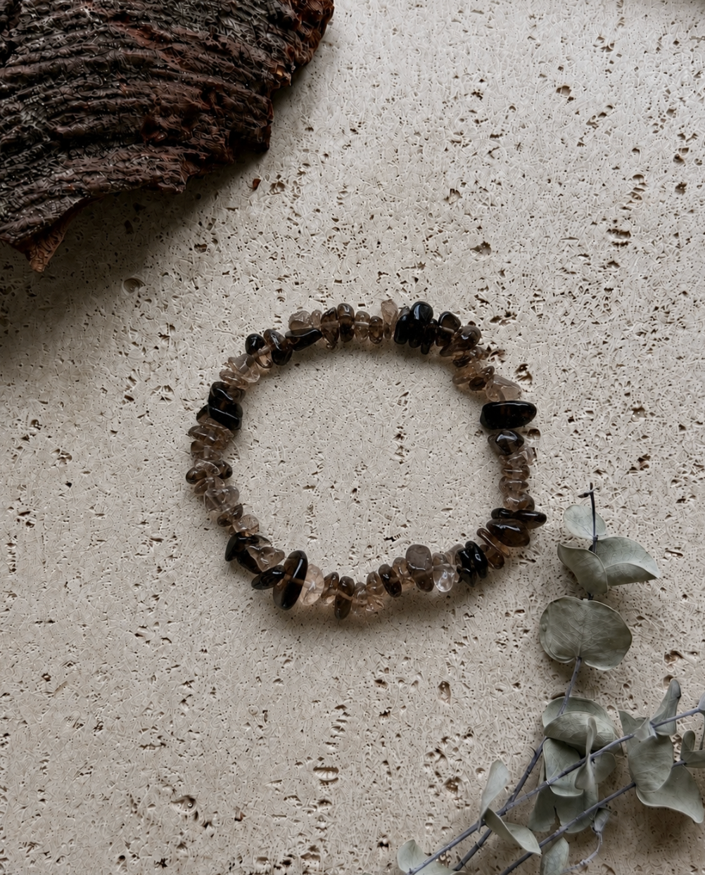 Rauchquarz Splitterarmband Naturstein
