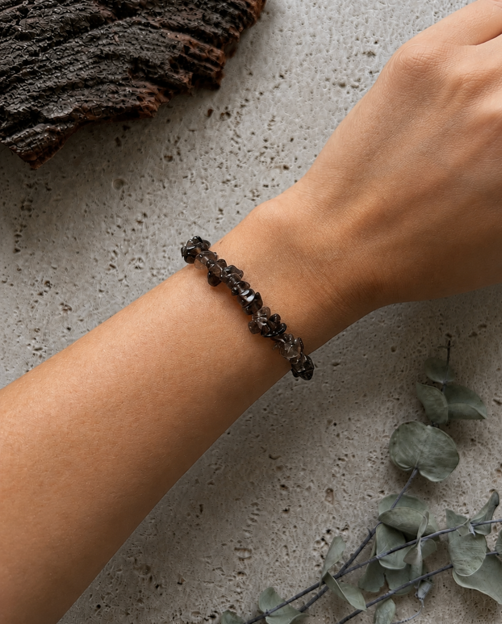 Rauchquarz Splitterarmband Naturstein